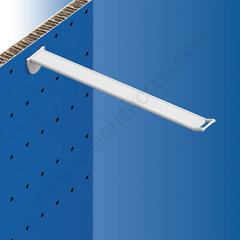 Breite verstärkte Zinken weiß für Wabenplatten 10-12 mm. dick, kleiner Preishalter, mm. 250