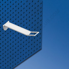Wide prong clip white for pegboard mm. 100 with big price holder