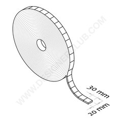 Rechteckiges Klettverschluss-Pad mm. 20x30 weiß