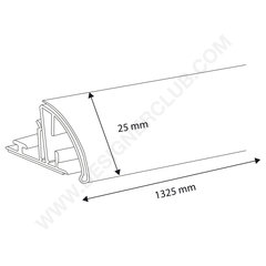 Rail arrondi simple porte-étiquette longueur 1245 mm