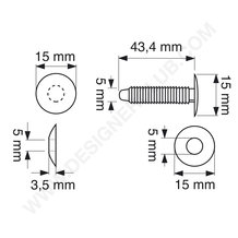 Automatiske knapper hoved mm. 15 (sab 15/34) gennemsigtig