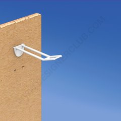 Double prong white for honeycomb panels 16 mm. thick, big price holder, mm. 100