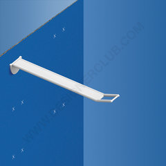 Wide plastic prong white automatic hook mm. 200 with big price holder
