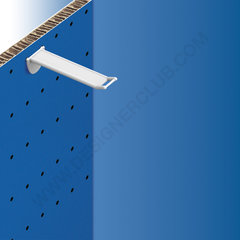 Wide reinforced prong white for honeycomb panels 10-12 mm. thick, small price holder, mm. 100