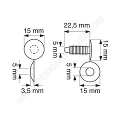 Verbinding automatische knoppenkop mm. 15 (jab 15/15) wit