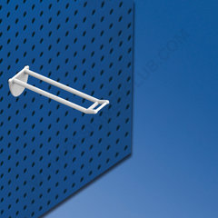 Broche (gancio) doppia bianca per pannelli forati mm. 100 porta etichette piccolo