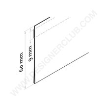 Profil porte-étiquettes adhésif simple pli 60 x 1000 mm. pvc cristal