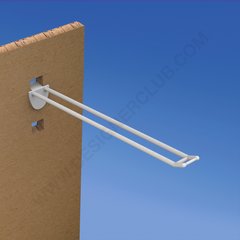 Universal double plastic prong mm. 250 white for thick mm. 16 with small price holder