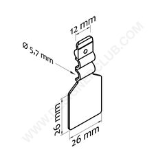 Klarsicht-Etikettenhalter x Doppelzacken mit Clip Durchm. mm. 5,6/5,7