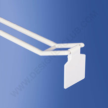 Porta etichette bianco per broche (gancio)s (ganci) doppie con clip diam mm. 3