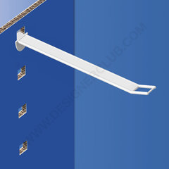 Universal wide reinforced plastic prong mm. 250 white for thickness mm. 10-12 with big price holder