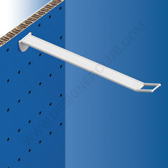 Pinza ancha reforzada blanca para paneles alveolares de 10-12 mm. de grosor, porta precios grande, mm. 250