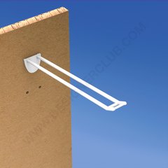 Double prong white for honeycomb panels 16 mm. thick, small price holder, mm. 200