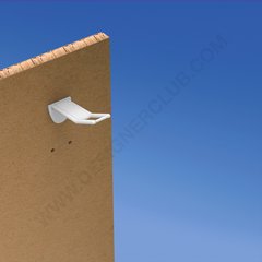 Breite verstärkte Zinken weiß für Wabenplatten 16 mm. dick, großer Preishalter, mm. 50