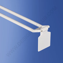 Portaetiquetas blanco para pinzas dobles con clip de diámetro mm. 4