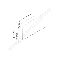 Flat scanner rail - adhesive in the upper part mm. 50 x 1000 crystal PET ♻