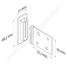 Vertical compostable clip mm. 57 x 45